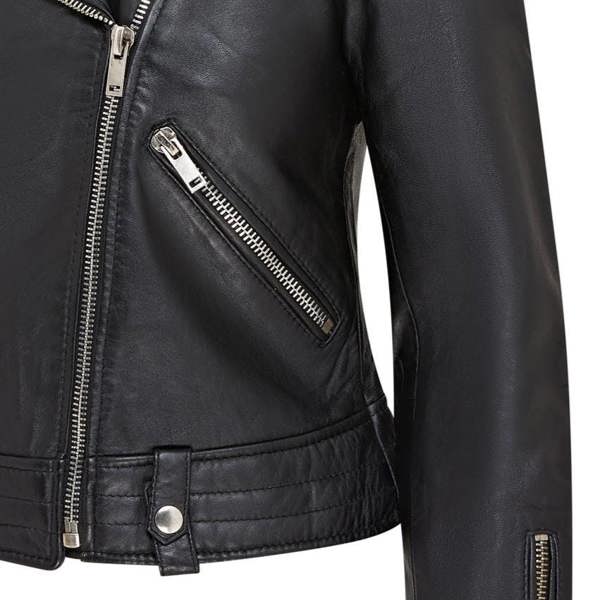 Infinity Leather Womens Black Leather Brando Jacket - Chennai