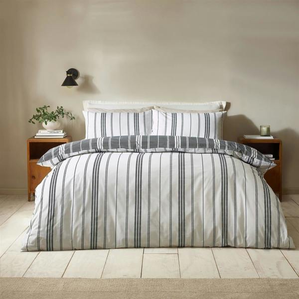 Harbour Stripe Black Duvet Cover Set