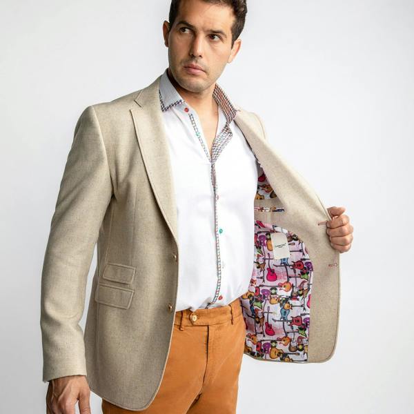 FLECKED WOOL JACKET – Premium Men's Patterned Shirt by Claudio Lugli | Bold Design, Tailored Fit, Best Printed Shirts