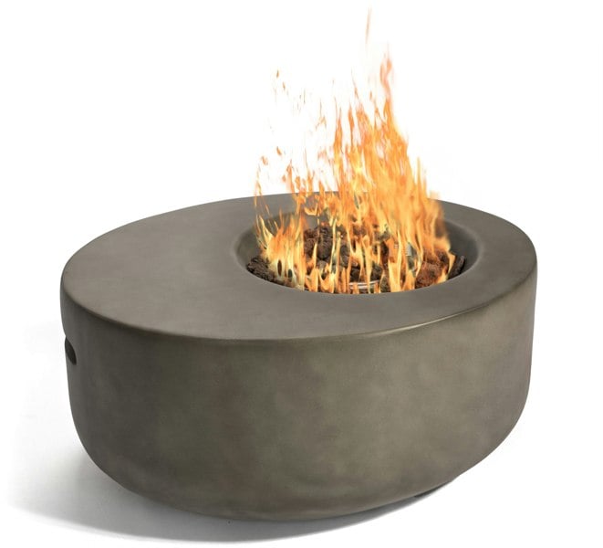 MDA Designs ECHO Dark Grey Lavish Garden & Patio Gas Fire Pit with Eco-Stone Finish