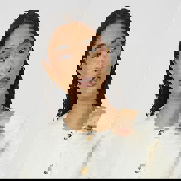 Brave Soul Off White Round Neck Jersey Knit Cardigan - Off White Image 4