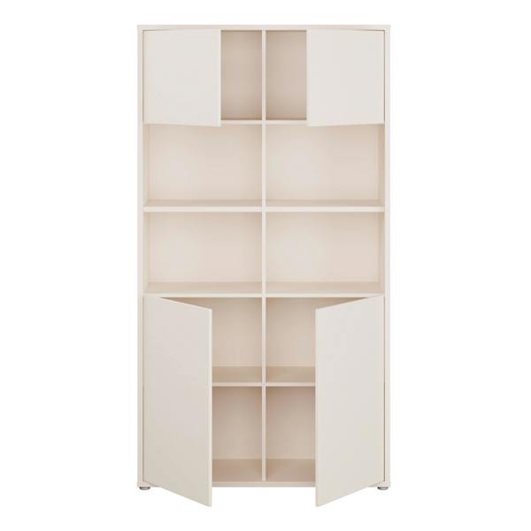 Furniture To Go Alice Springs Wide Storage Cabinet 4 Doors Push-to-Open & 2 Central Shelves Sand