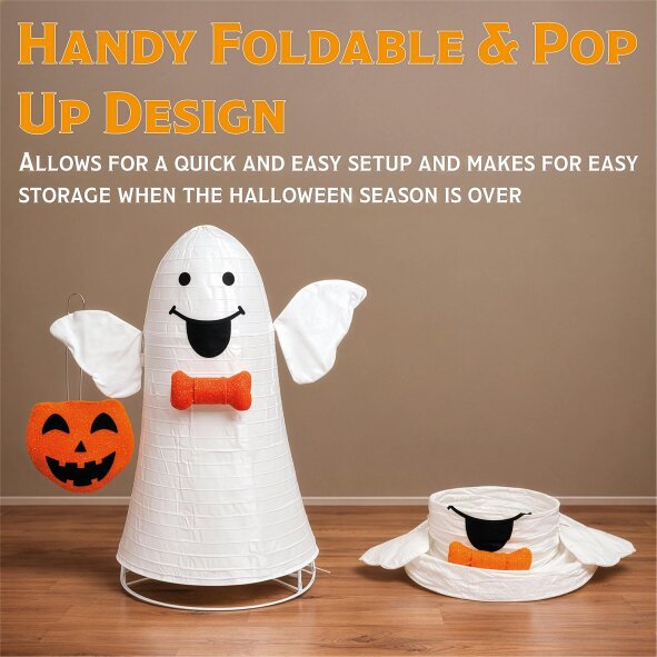 Scotts of Stow Fxlab White LED Foldable Ghost Outdoor Halloween Decoration