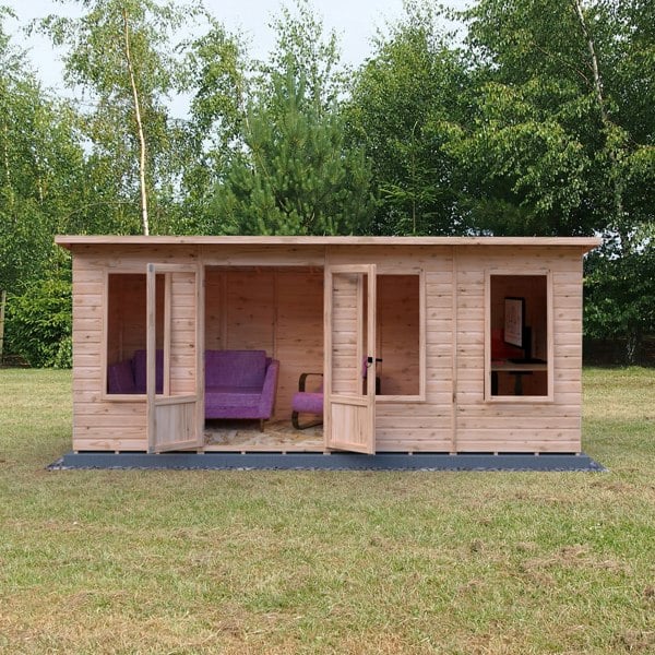 Shire 16x6 Peony Summerhouse 12mm Shiplap interlock cladding