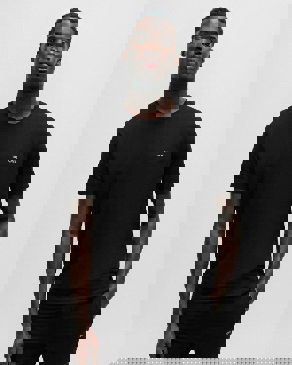 BOSS Orange Mix & Match Mens Stretch-Cotton Regular Fit T-Shirt with Logo Detail NOS - Black 001