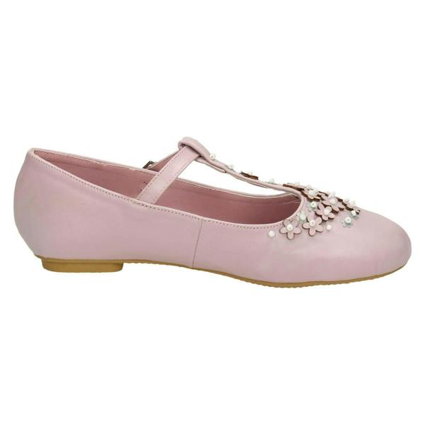 Spot On Girls Spot On Flat T-Bar Flower Trim Shoes