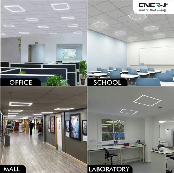 ENER-J LED Borderline Panel 40W CCT Selectable 60x60cms | Pack of 6