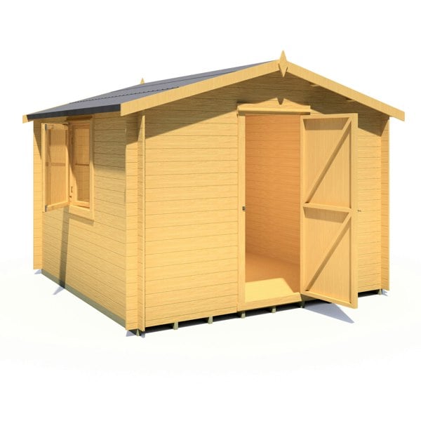 Shire Camelot 10x10 Log Cabin 19mm interlock Cladding - Best Shed