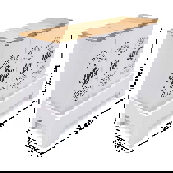 Maison des Cadeaux White Tea, Coffee & Sugar Canisters (Set of 3) with Bamboo Lids & Stand