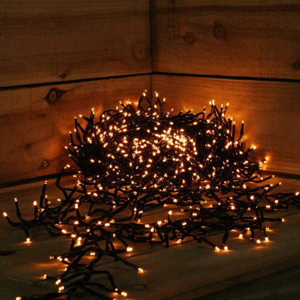 Samuel Alexander 480 LED 6.2m Premier Clusterbrights Indoor Outdoor Multifunction Mains Operated Christmas Cluster Lights with Timer in Vintage Gold