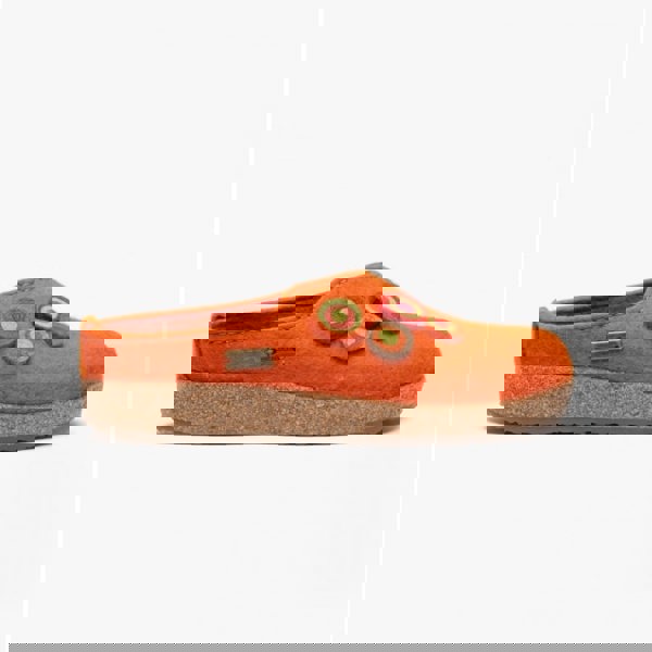 Haflinger KANON Womens Felt Wide Fit Mule Slippers Rust