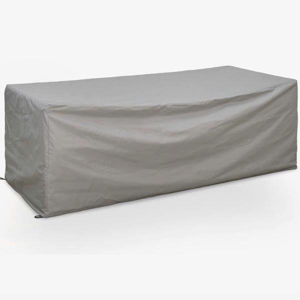 Waterproof 3-seater sofa cover in grey for outdoor furniture.