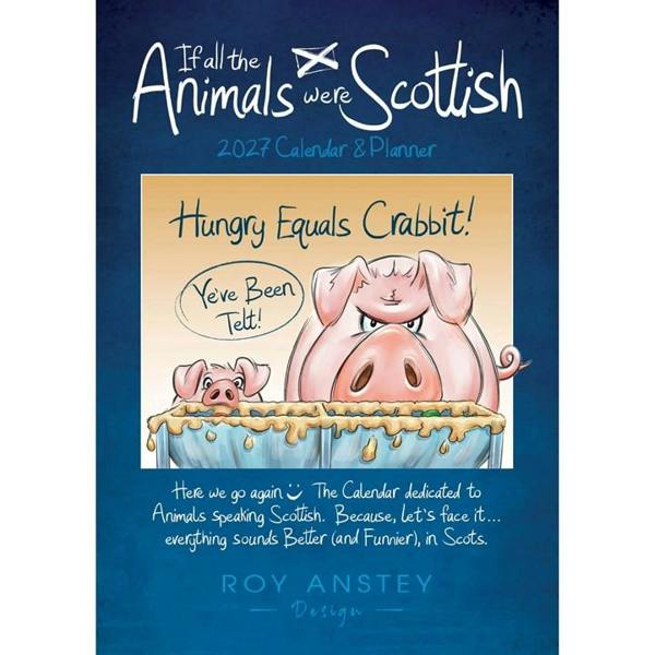 Roy Anstey, If All Animals Were Scottish A3 Family Planner 2027, Family Planners, Month To View, Animals, Gift