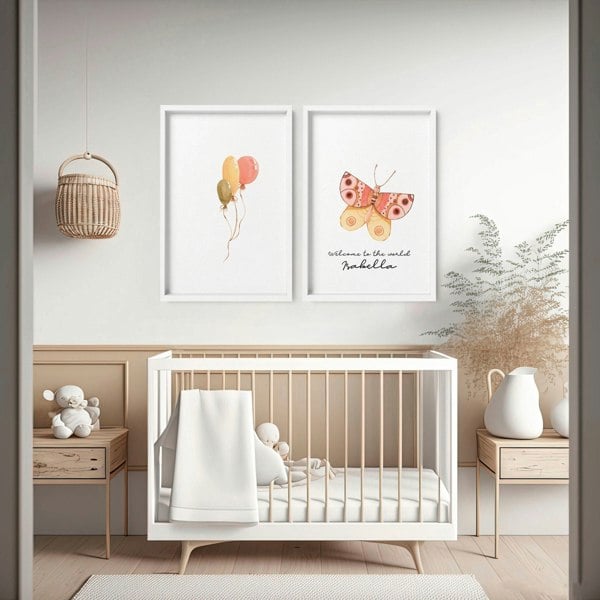 Nursery art wall decor | set of 2 framed wall art