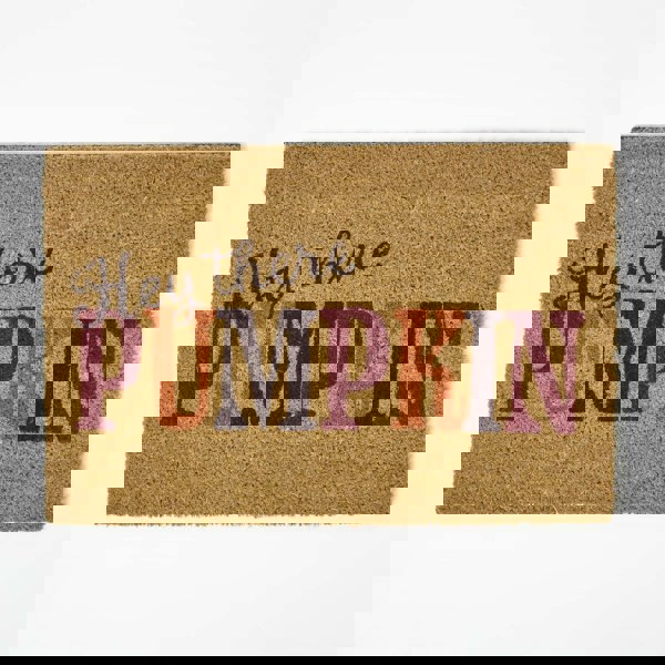 HOMESCAPES Hey There Pumpkin Non-Slip Coir Doormat, 40 x 60 cm