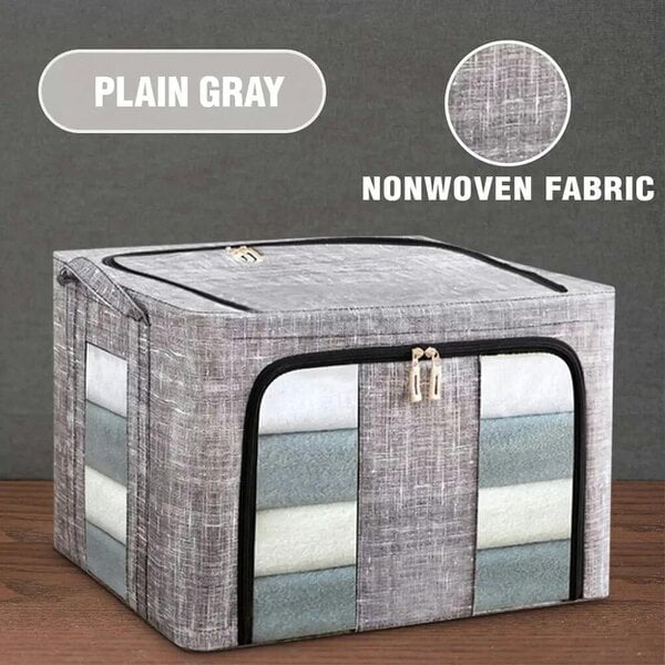 Havendro 3Pcs 66L Folding Storage Box Made of Thick Fabric Steel Frame Wardrobe Organizer