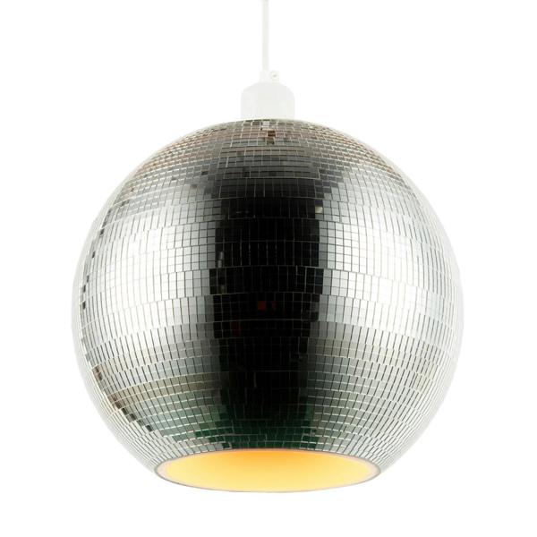 Modern Shiny Disco Mosaic Ball in Mirrored Silver Tiled Retro Style Image 8