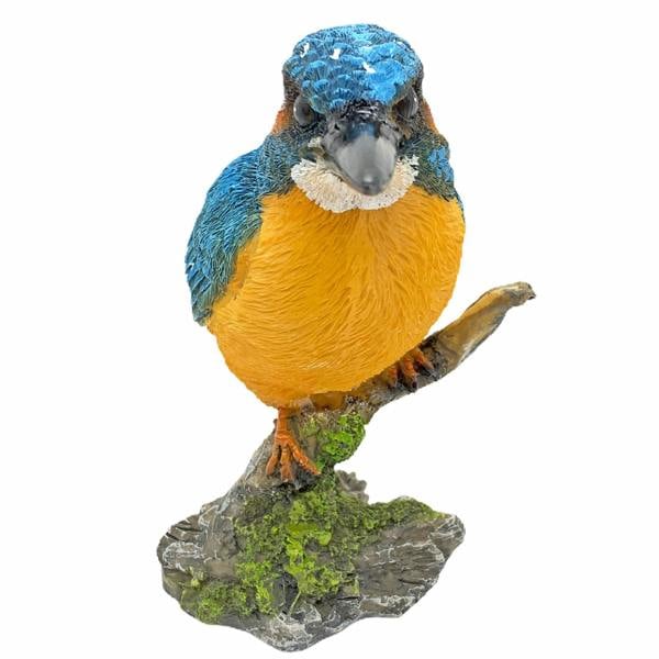 Ferncrest Trading Kingfisher Garden Bird Ornament Perched on a Branch