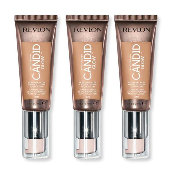 Revlon 3 x Revlon Photoready Candid Moisture Glow Foundation - 270 Medium Beige