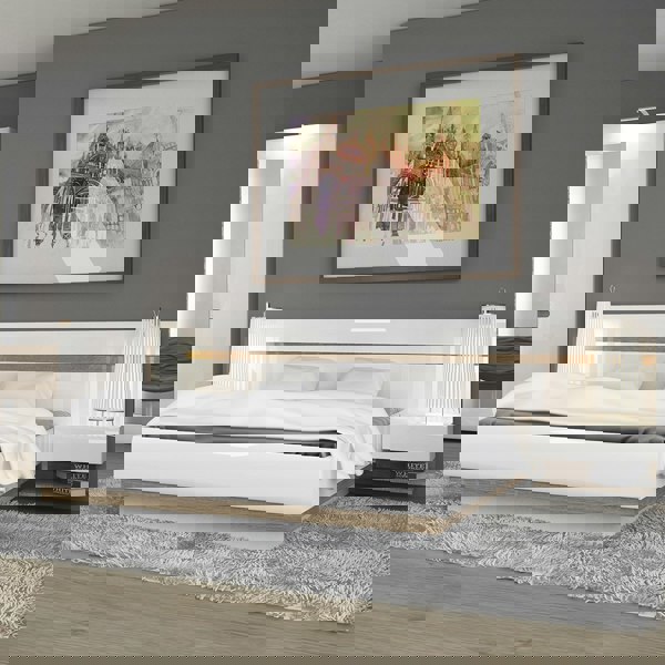 Furniture To Go Chelsea Bedside extension for bed in White with Oak Trim