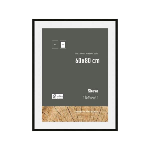nielsen Skava Black Wooden Picture Frame with White Mount