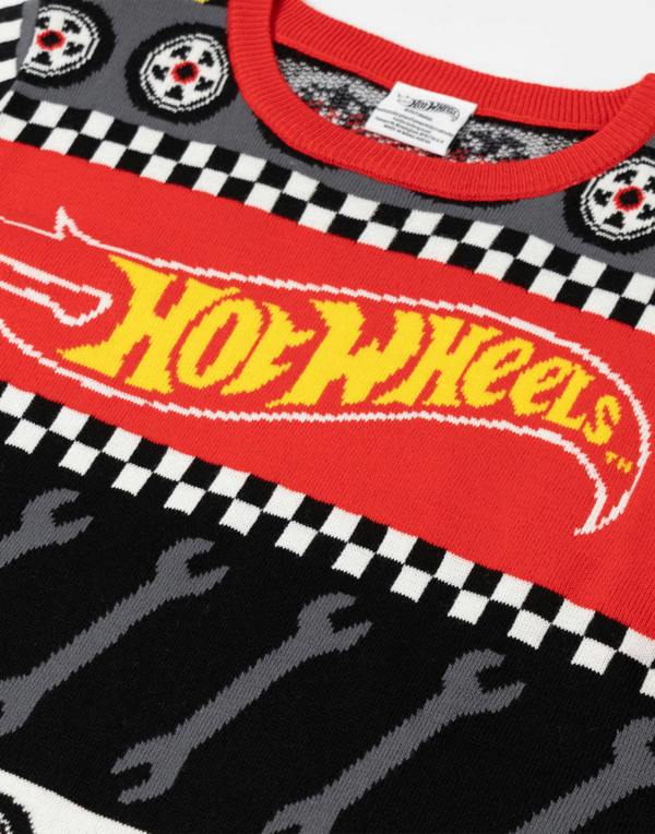 Hot Wheels Boys Multicoloured Tyre & Spanner Fairisle Christmas Jumper