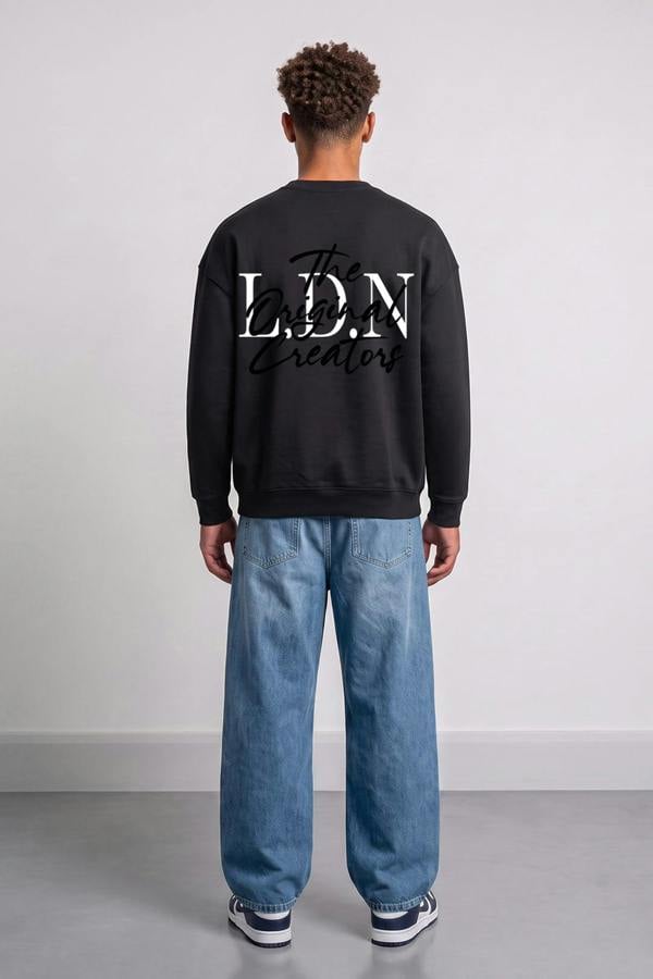 London Attitude Oversized LDN Original Creators Sweatshirt in Black