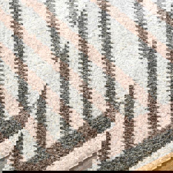 Livabliss Fossay Shag-Washable Beige Brown Modern High Pile Rug