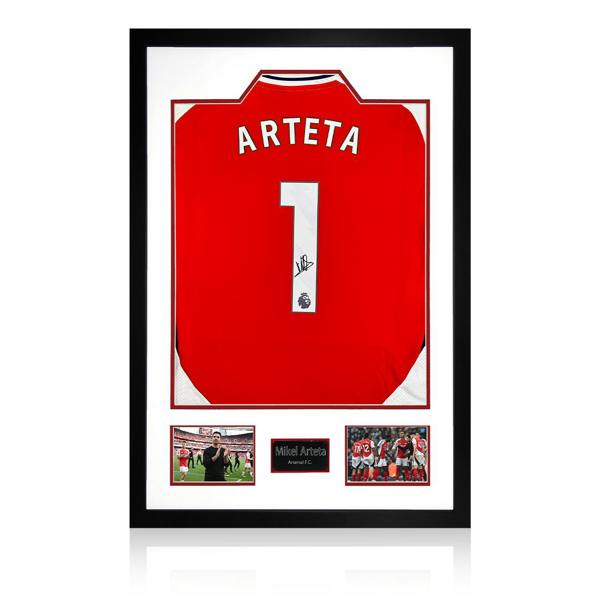 Mikel Arteta Signed Arsenal Shirt Premium Frame