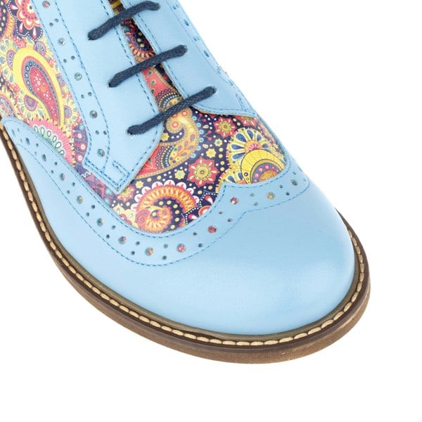 Embassy London DreamFiters - Light Blue - Women's round toe leather derby shoe on durable sole