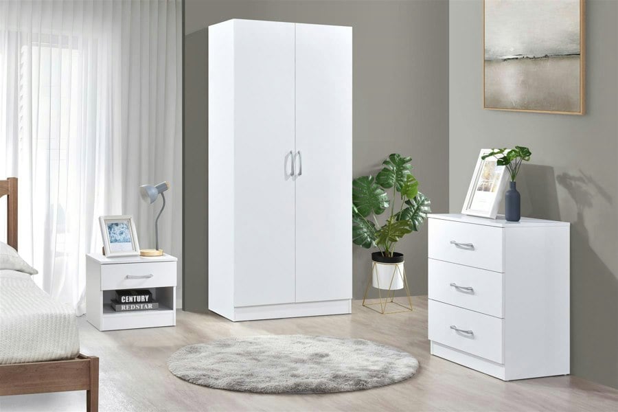 Swish Furniture Highbury 3 Piece Bedroom Set With 2 Door Double Wardrobe