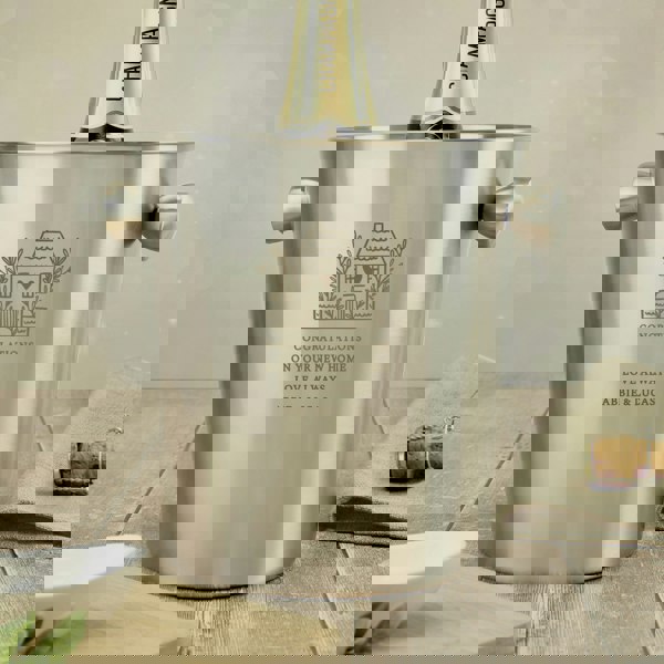 Personalised Memento Company Personalised House Stainless Steel Ice Bucket