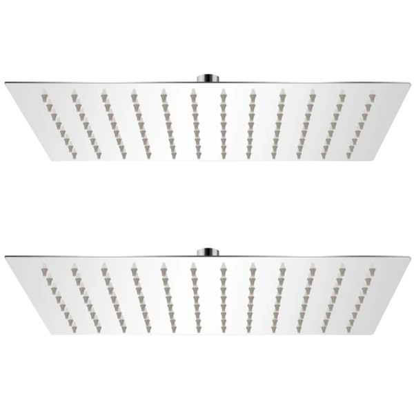 Berkfield Rain Shower Head 2 pcs Stainless Steel 20x30 cm