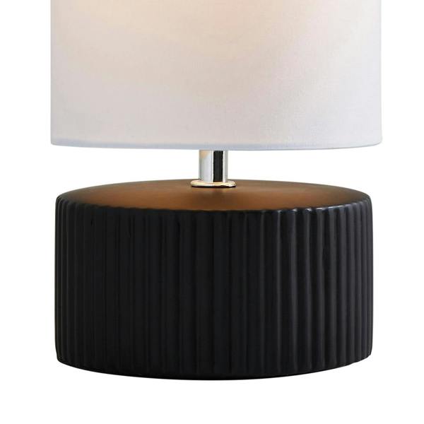 Linden Black Ribbed Ceramic Table Lamp