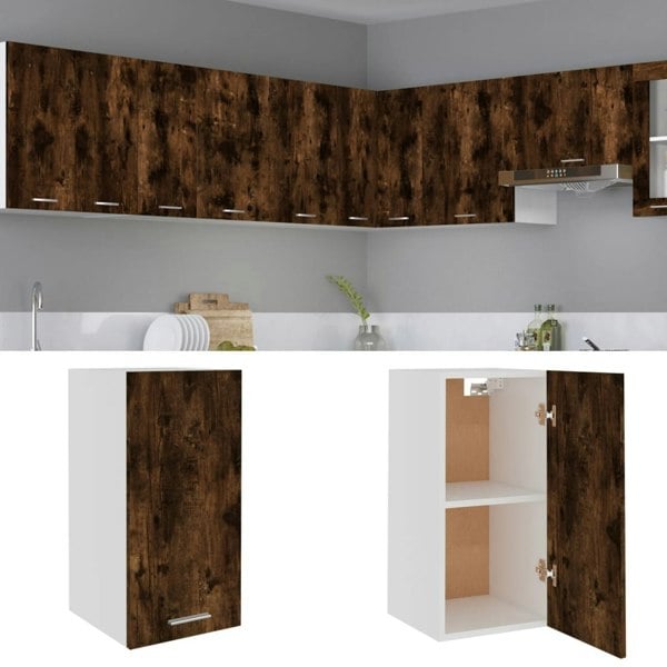 Berkfield Hanging Cabinet Smoked Oak 29.5x31x60 cm Engineered Wood