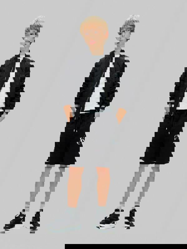 Calvin Klein Kids Monogram Relaxed Shorts in Black