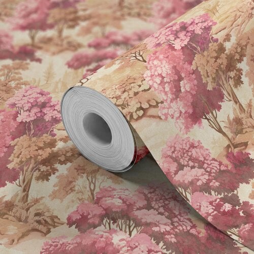 Hoopla Walls Woodland Grove - Rose & Sepia 10m Wallpaper