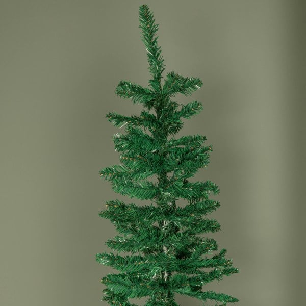Samuel Alexander 8ft (2.4m) Green Artificial Pencil Christmas Tree With Green Metal Stand and 460 Tips