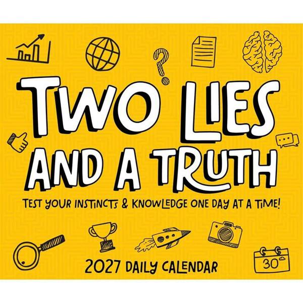 Two Lies and a Truth Desk Calendar 2027, Desk Calendars, Day To View, Humour, Gift