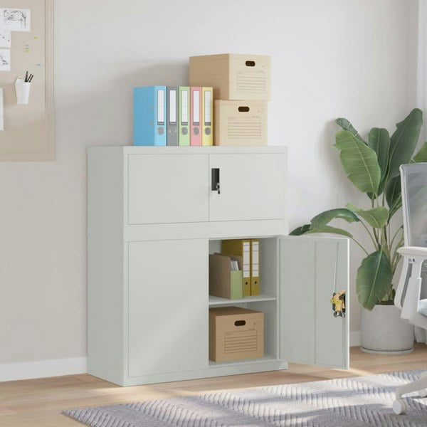 Berkfield File Cabinet Light Grey 90x40x110 cm Steel