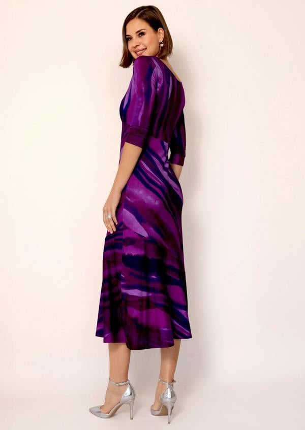 Alie Street London Maxine Asymmetric Dress (Vivid Plum)