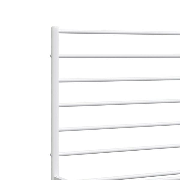 Berkfield Metal Bed Frame with Headboard and Footboard White 120x190 cm 4FT Small Double