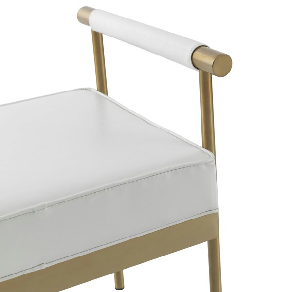 Furniture Edit Diva White Performance Vegan Leather Bench