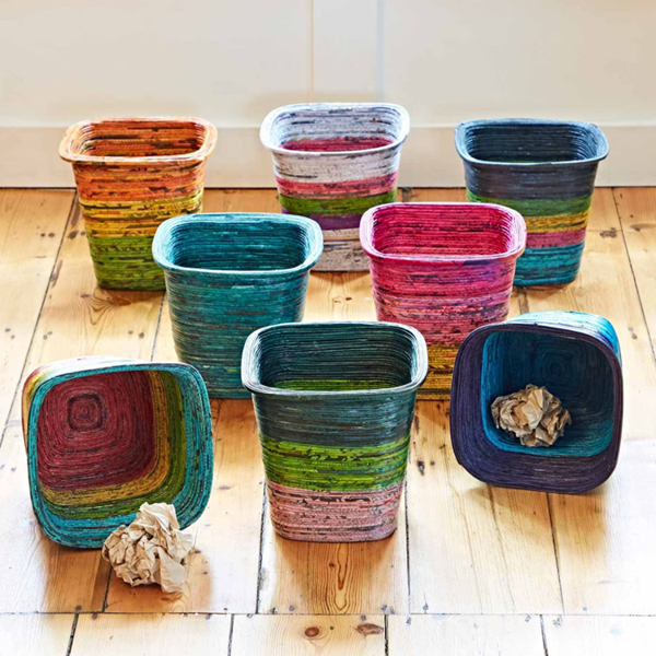 Paper High Recycled Newspaper Waste Paper Basket