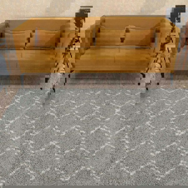 Moroccan Shaggy Grey rug plush rug combines softness, durability