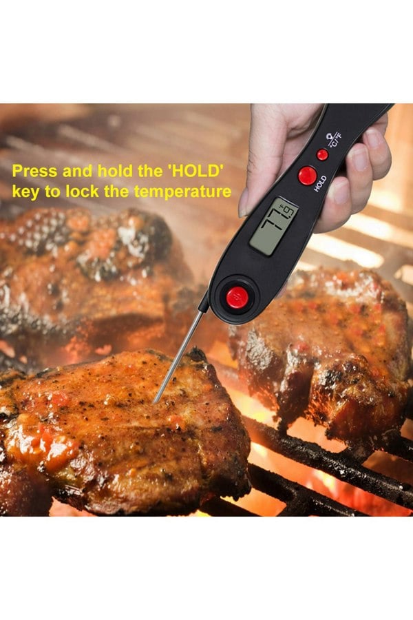Living and Home Digital Meat Thermometer for Cooking with Probe and Backlight for Oil Deep Fry Smoker BBQ Grill