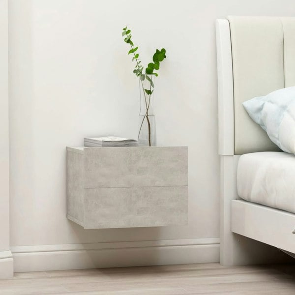 Berkfield Bedside Cabinet Concrete Grey 40x30x30 cm Engineered Wood