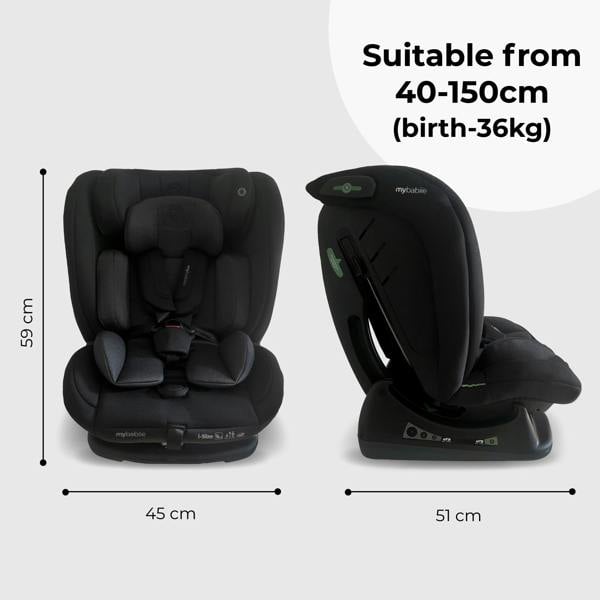 My Babiie MBCS100 i-Size (40-150cm) Car Seat Non-ISOFIX - Black