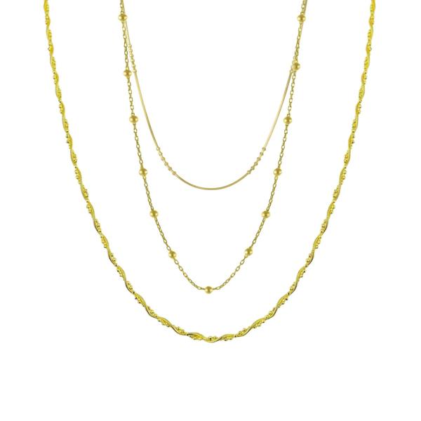 Spero London Twisted and Beaded Chains Sterling Silver Layering Necklace Set