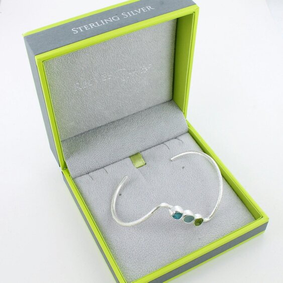 Reeves & Reeves Trio Rough Stone Cuff Bracelet in Sterling Silver